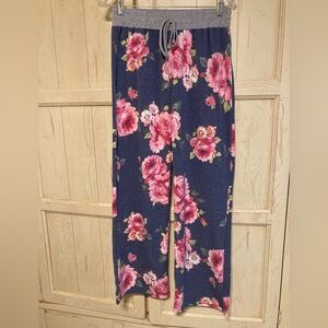 Alice & Me Blue Floral Lounge Pants - Medium - NEW